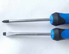 65 Piece Household and Mechanical Tool Set blue Phillips and flat head screwdrivers shown-- DT0001