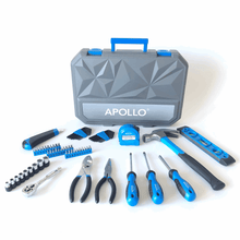 65 Piece Household and Mechanical Tool Set -- DT0001 closed case with all tools showing against white background