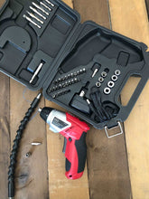 3.6 Volt Lithium-Ion Rechargeable Screwdriver with 45 Pieces Accessory Set - DT4944 shown on wood table