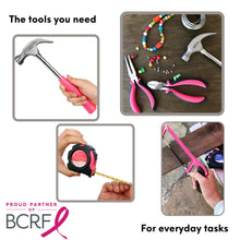 Apollo Tools DT0204P shows mosaic of 4 images with product in use with the words The tools you need for everyday tasks and the Breast Cancer Research Foundation logo