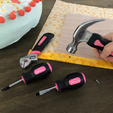 Four Piece Stubby Tool Set - Pink- DT0240P shows set in use in crafts