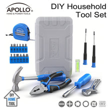 Apollo Tools 20-Piece Compact DIY Household Tool Set – Book-Sized Home Repair Kit with Hammer, Screwdrivers, Wrench, Bits & Case – DT1031