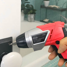 3.6 Volt Lithium-Ion Rechargeable Screwdriver with 45 Pieces Accessory Set - DT4944 shown in use on door knob