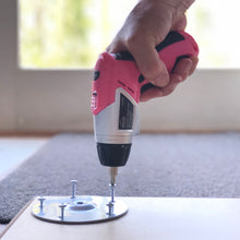 3.6 Volt Lithium-Ion Rechargeable Screwdriver with 45 Piece Accessory Set - Pink DT4944P shown in use