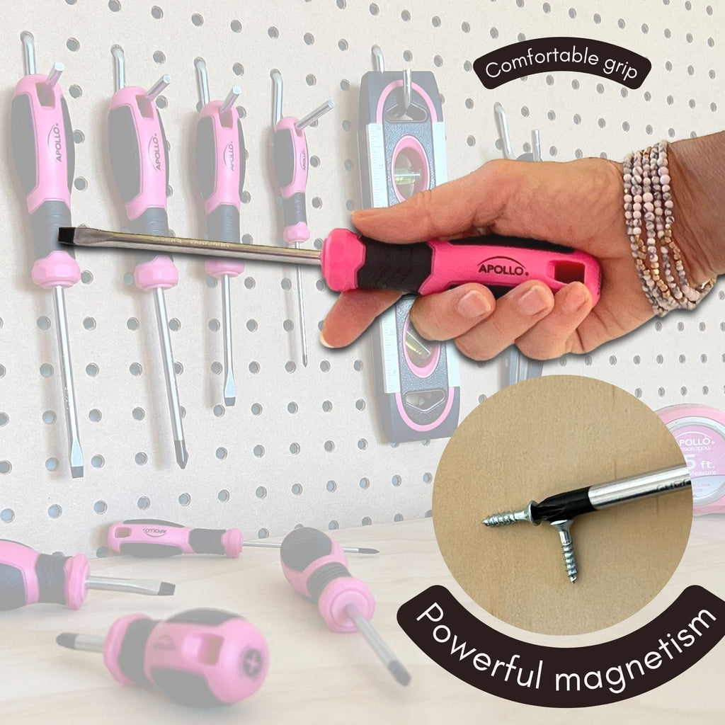 Apollo Tools’ 8 Pink Essential Screwdriver Set DT5018P