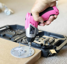 3.6 Volt Lithium-Ion Rechargeable Screwdriver with 45 Piece Accessory Set - Pink DT4944P shown in use