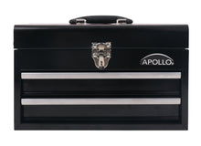 APOLLO TOOLS Black Steel Tool Chest with 2 Drawers and Ample Top Compartment -- DT5010 drawer and top closed front view
