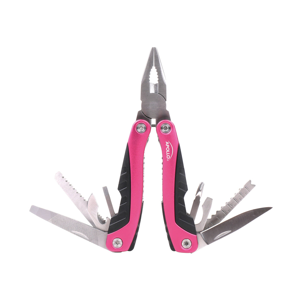 14-in-1 Pink High-Quality Pocket Multitool Pliers. Great for Outdoors,  Camping, Fishing --DT5015P