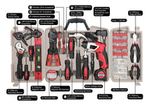 complete tool set with cordless screwdriver   