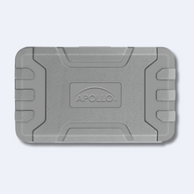 Apollo Tools grey tool case closed showing durable textured carrying case with brand logo