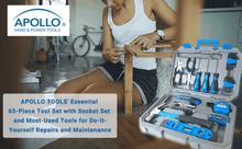 65 Piece Household and Mechanical Tool Set with socket set and most used tools for diy-- DT0001