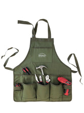 cotton apron green apron, sage apron, short bib apron, apron with large pockets, apron for DIY, apron for tools, apron for mechanics