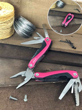 Apollo Tools Pink Multi Plier Multi Tool 14 in 1 open and closed