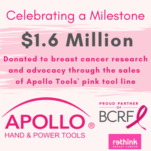 Apollo Tools’ 8 Pink Essential Screwdriver Set DT5018P Apollo Tools celebrate a milestone in breast cancer donations