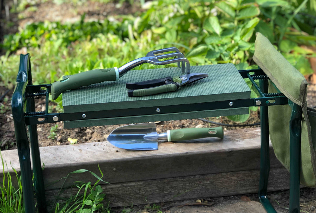 apollo garden tool set garden tool set includes apron, trowel, rake, pruner, padded kneeler – Apollo Tools