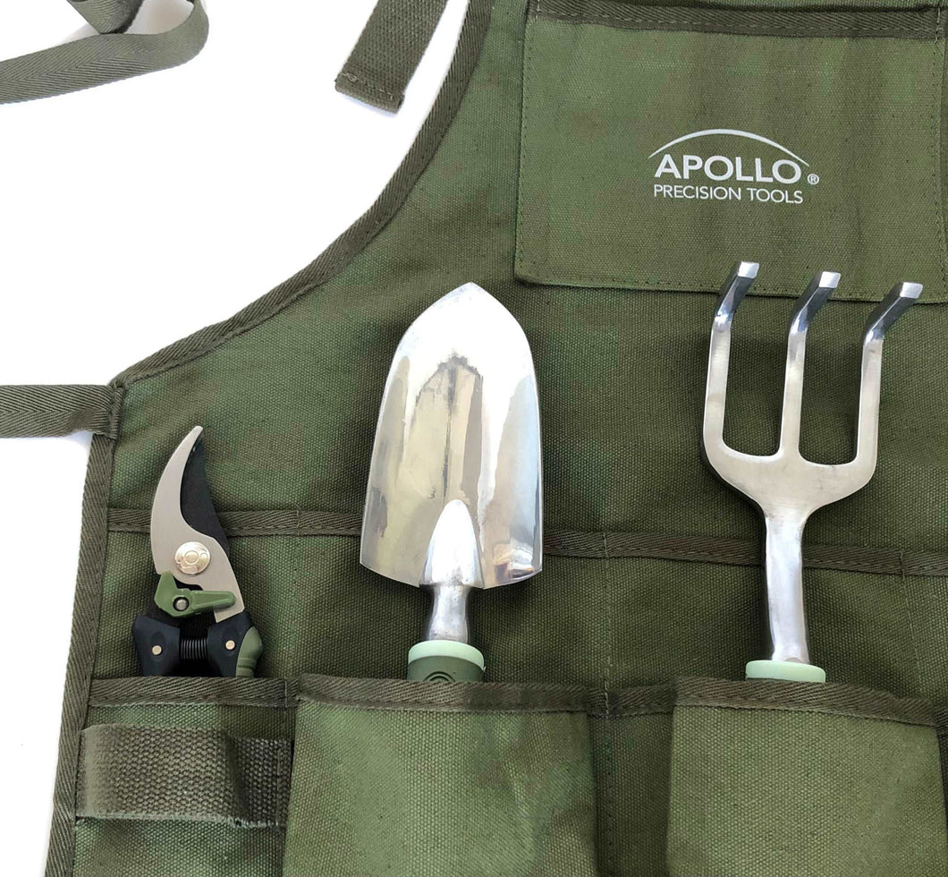 apollo garden tool set garden tool set includes apron, trowel, rake, pruner, padded kneeler – Apollo Tools