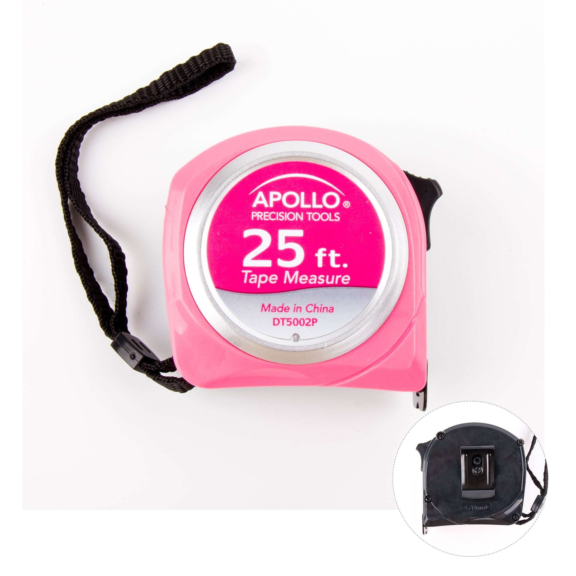 25 ft pink tape measure Apollo Tools