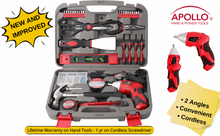 DT0773 135 piece tool set with cordless 3.6 volt lithium ion screwdriver and tool assortment screwgun angle cordless screwdriver with two angles