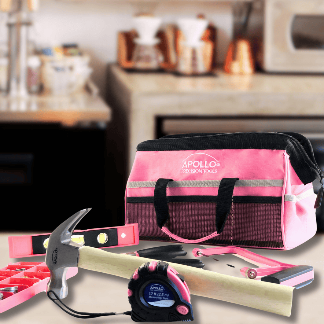201 piece Complete Pink Household Tool Kit in a Soft-Sided Tool 201 piece Complete Pink Household Tool Kit in a Soft-Sided Tool