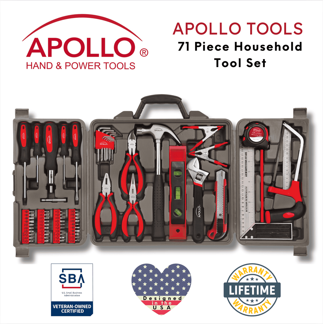 apollo garden tool set 71 Piece Household Tool Kit in case – Apollo Tools
