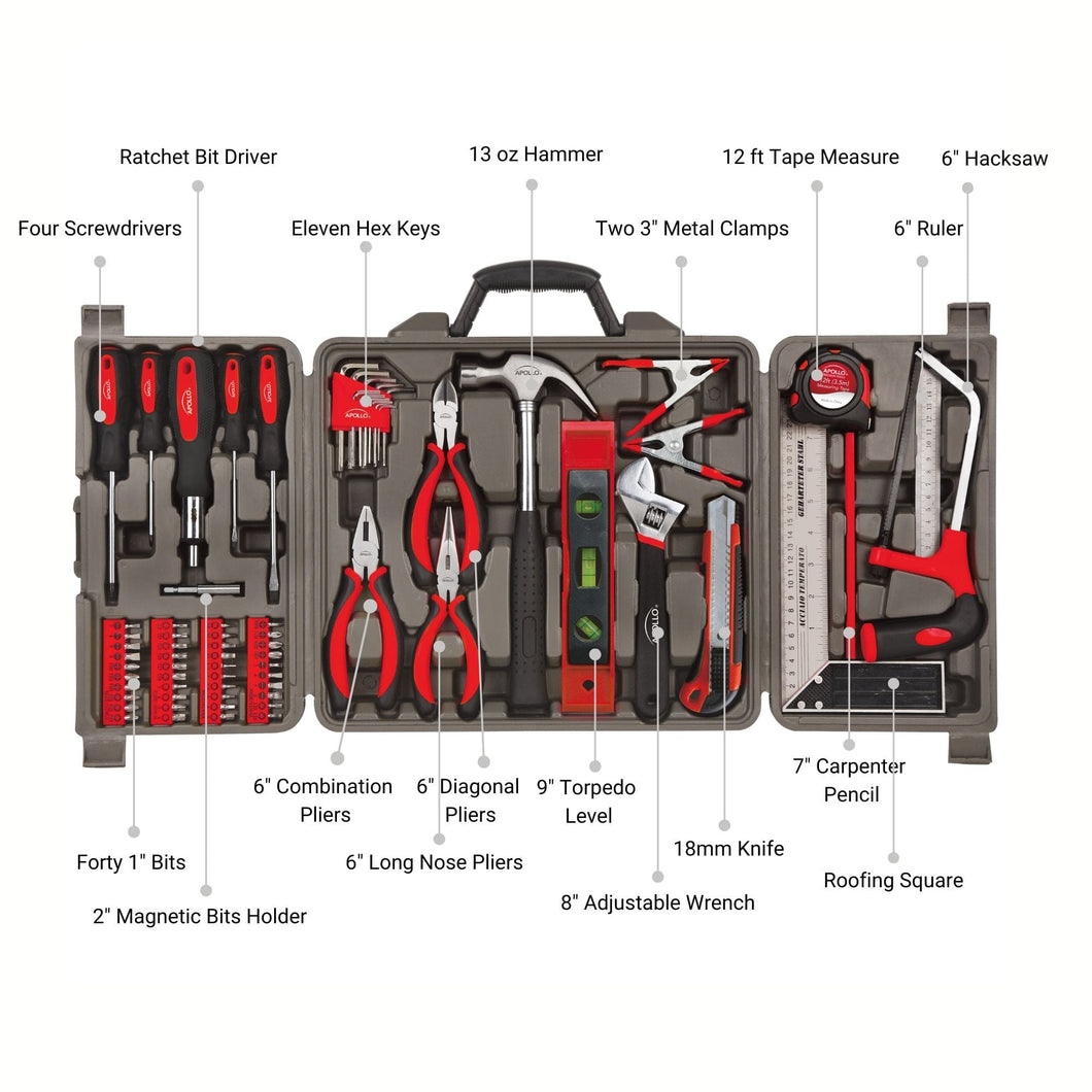 apollo garden tool set 71 Piece Household Tool Kit in case – Apollo Tools