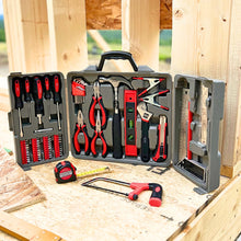 Apollo Tools 71 Piece Household Tool Kit - DT0204 lifestyle image shows set in constuction site setting