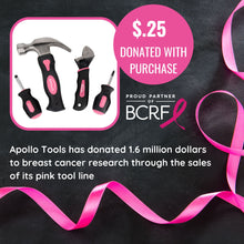 Four Piece Stubby Tool Set - Pink- DT0240P $.25 donated to our partner the Breast Cancer Research Foundation with each sale of this stubby pink tool set