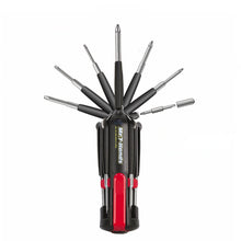 Multi-tool with various screwdriver bits on a white background. All in One Mr 7 Hands by Apollo Tools