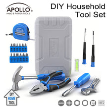 Apollo Tools 20-Piece Compact DIY Household Tool Set – Book-Sized Home Repair Kit with Hammer, Screwdrivers, Wrench, Bits & Case – DT1031