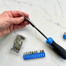 Compact 81 Piece Tool Set with 3.6V Li-Ion Rechargeable USB Cordless Screwdriver - DT2020 Blue/Gray