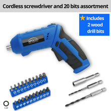 Compact 81 Piece Tool Set with 3.6V Li-Ion Rechargeable USB Cordless Screwdriver - DT2020 Blue/Gray
