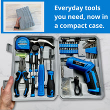 Compact 81 Piece Tool Set with 3.6V Li-Ion Rechargeable USB Cordless Screwdriver - DT2020 Blue/Gray