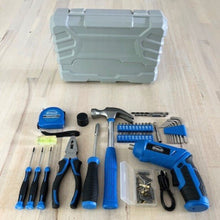 Compact 81 Piece Tool Set with 3.6V Li-Ion Rechargeable USB Cordless Screwdriver - DT2020 Blue/Gray