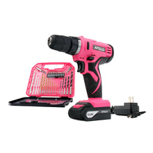 pink lady drill set cordless drill with accessory case