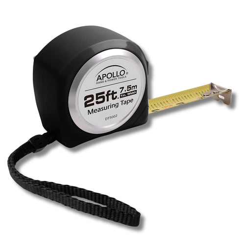 APOLLO TOOLS 25ft. Tape Measure - Black - DT5002