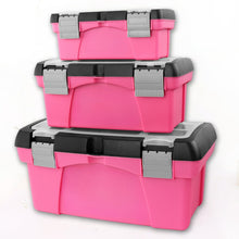 APOLLO TOOLS 3 Piece Tool Box - Pink - DT5005P main image with 3 boxes shown at slight angle