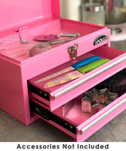 pink metal tool box tool chest with drawers for kitchen utensils, kitchen storage and decor