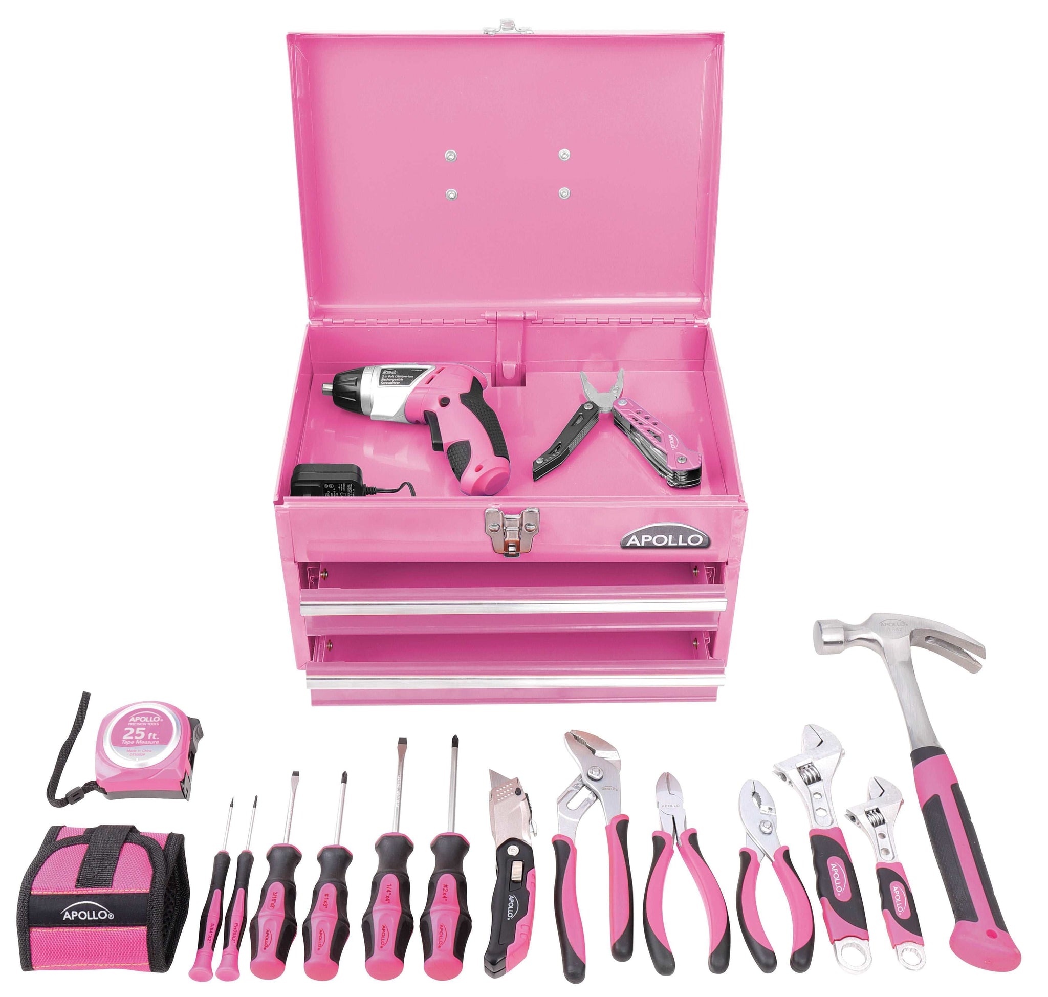 2-Drawer Pink Steel Chest -- DT5010P – Apollo Tools