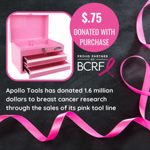 Apollo Tools 2-Drawer Pink Steel Chest -- DT5010P Apollo Tools has donated over 1.6 million dollars to breast cancer research through the sale of its pink tool line.  The purchase of this product comes with a donation of $.75