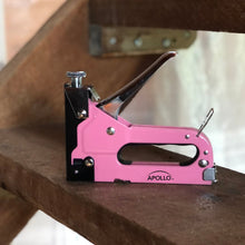 Pink Stapler with Power Adjustment Knob and 3000 Staples assortment-- DT5020 P shown in home setting