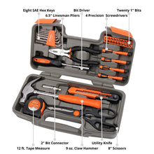 Apollo Tools 39 piece tool set DT9706OR (orange) callouts include: