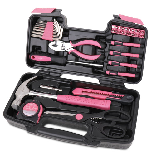 Apollo Tools 39 Piece General Tool Set Pink - DT9706P (pink)