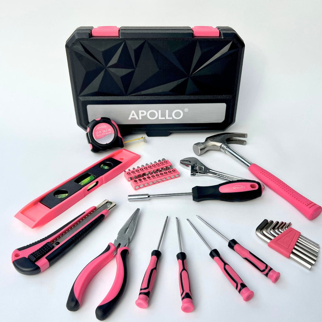 apollo garden tool set Apollo Tools New and Improved 39 Piece General Pink Tool Set in Storag