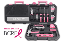 small  pink tool set with donation to the breast cancer research foundation