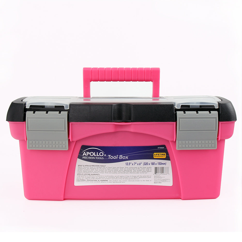 Apollo Tools DT5005P 3-Piece Tool Box Pink