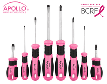 Apollo Tools 8 pink screwdrivers pink Phillips and slotted with donation to breast cancer