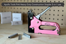 pink heavy-duty 3-in-1 construction stapler and staples type U, heavy duty and brad nails with donation to breast cancer