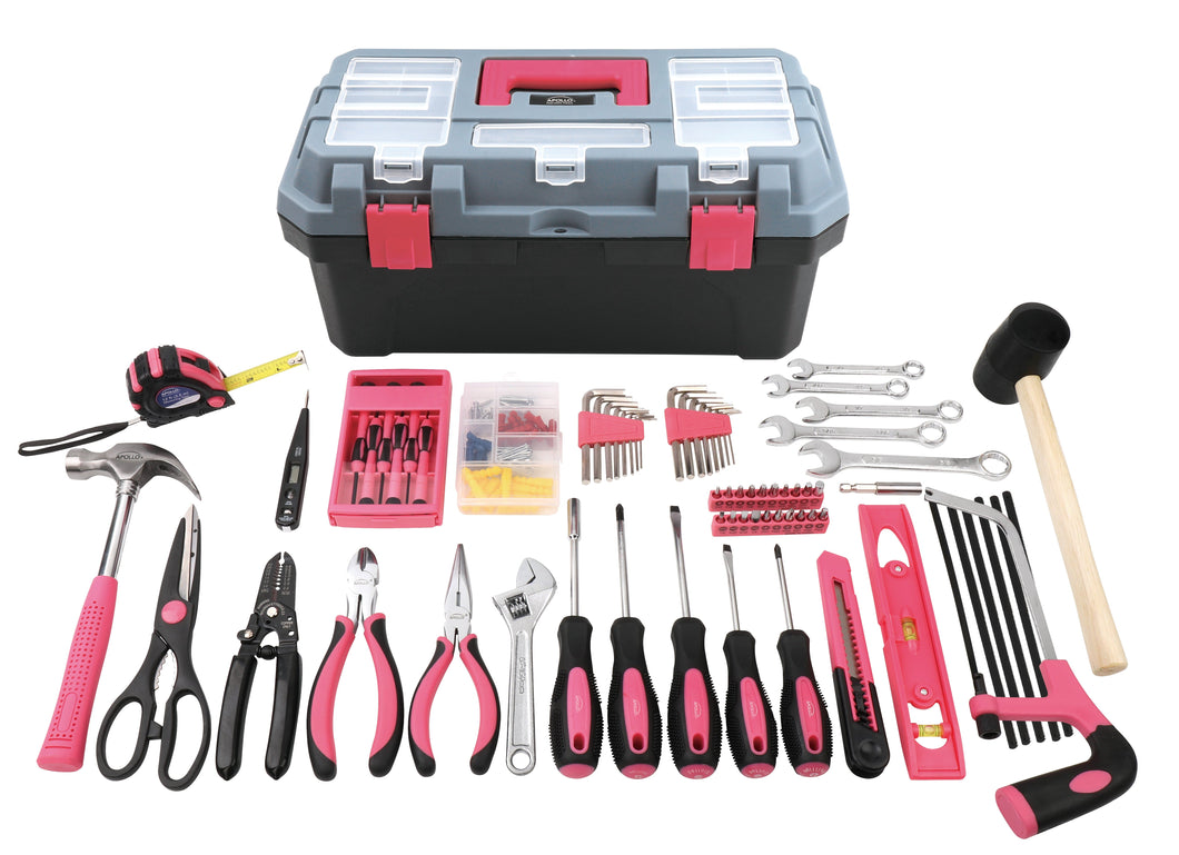Pink 170 Piece Household Tool Kit with New and Improved Tool Box - DT7103P