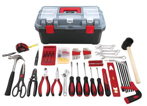 Red 170 Piece Household Tool Kit with New and Improved Tool Box - DT7103